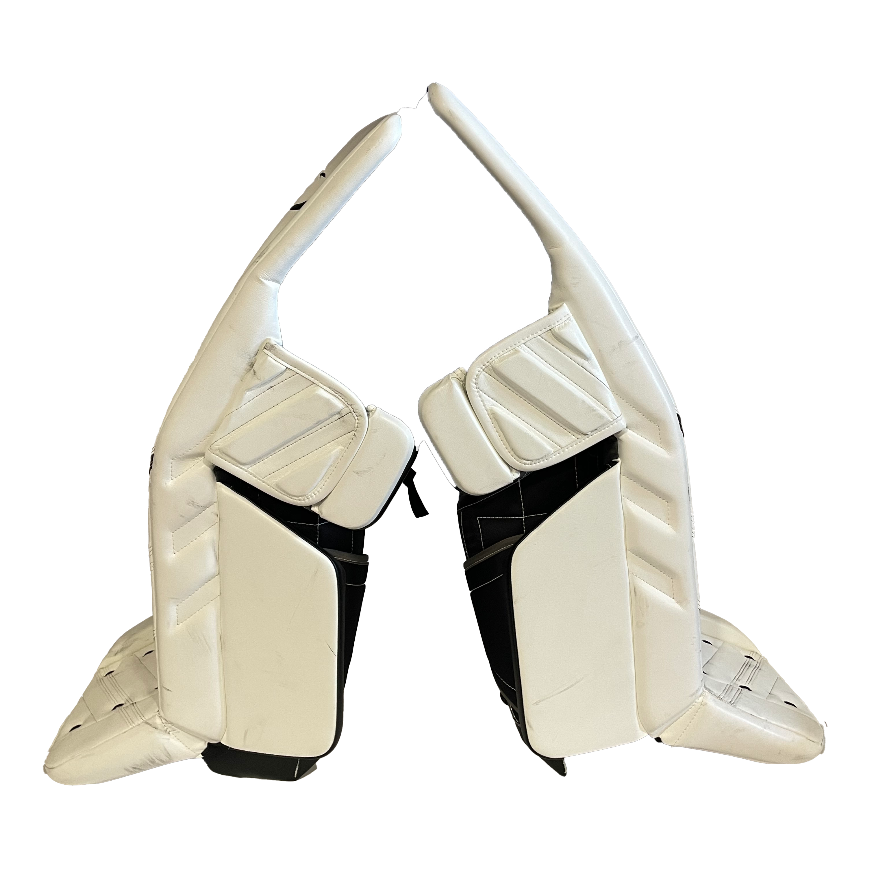 Warrior Ritual G4 Pro - Jambières de gardien de but Pro Stock d'occasion (blanc/noir)